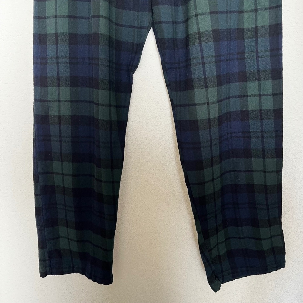 Polo Ralph Lauren Mens‎ Black Watch Plaid Flannel Pajama Pants Navy Green Large - Picture 7 of 15